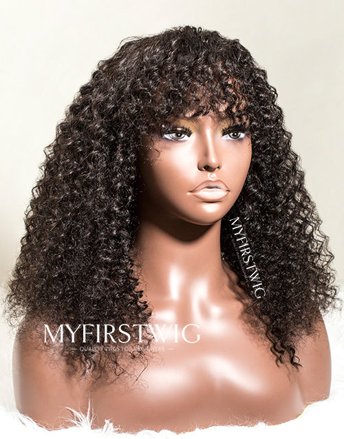 SCALP TOP WIG CURLY WIG WITH BANGS - SSS016