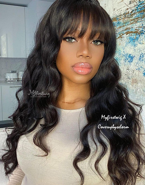 SCALP TOP WIG WAVY WIG WITH BANGS FRINGE - SSS017