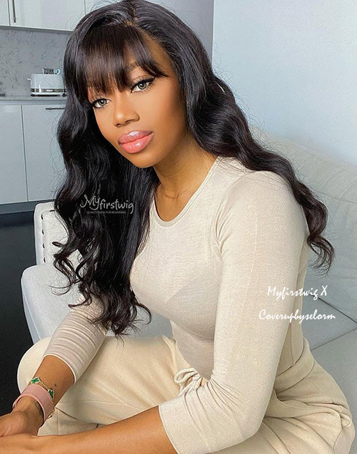 SCALP TOP WIG WAVY WIG WITH BANGS FRINGE - SSS017