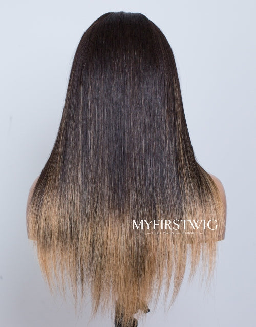 Touchedbyaye - Malaysian Human Hair Blonde Ombre Straight Lace Front Wig - TBA003