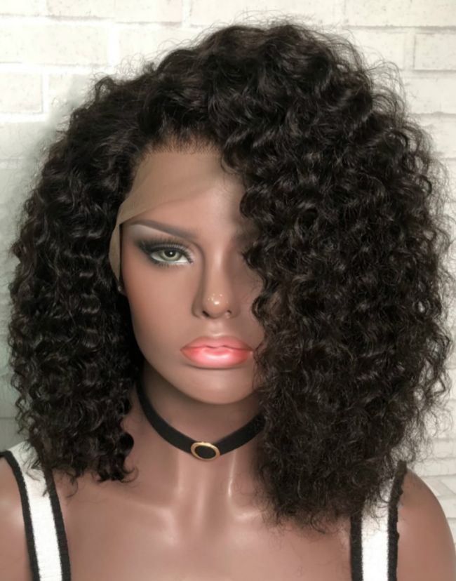 GEMINI - Human Hair Bouncy Curly Lace Front Wig - GEMINI003