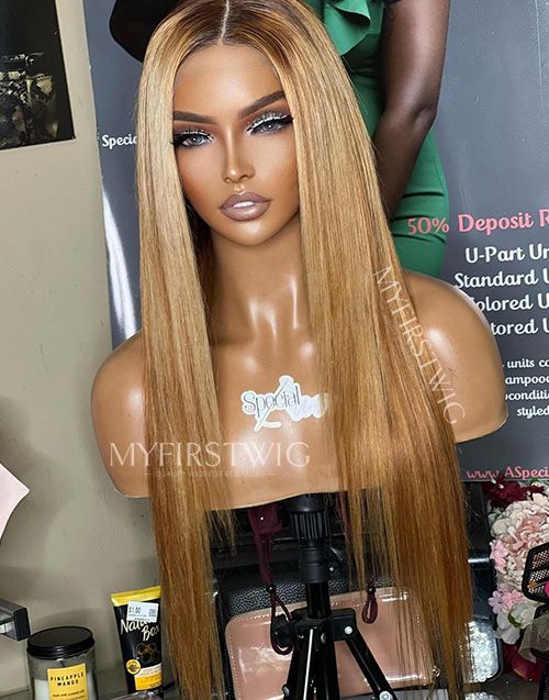 Long blonde wig straight sale