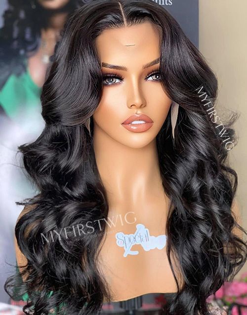 Aspecialunit - Malaysian Hair Middle Part Wavy Lace Front Wig - SPE013