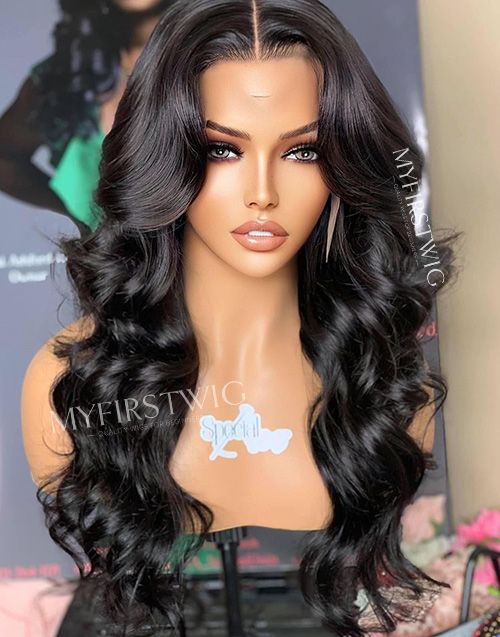 Aspecialunit - Malaysian Hair Middle Part Wavy Lace Front Wig - SPE013
