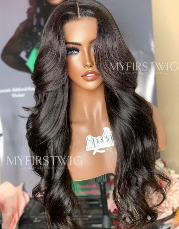 ASPECIALUNIT - Long Wavy Malaysian Human Hair Lace Front Wig - SPE026