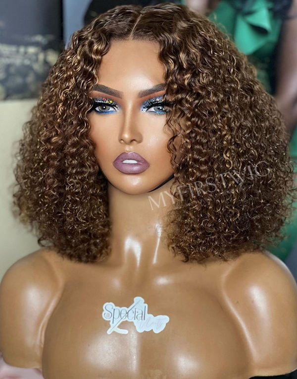 Light brown curly on sale wig