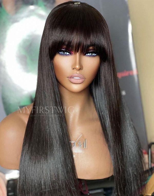 ASPECIALUNIT - Long Straight With Bangs Lace Front Wig - SPE056