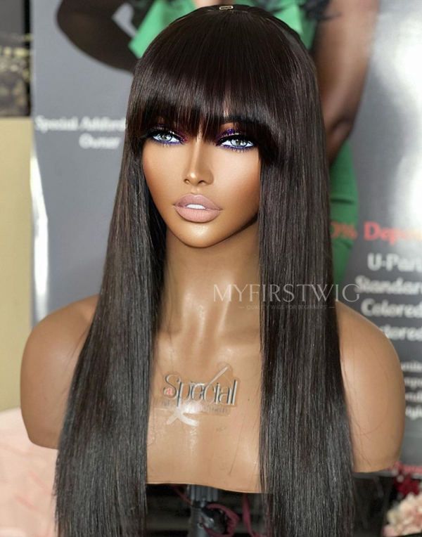 ASPECIALUNIT - Long Straight With Bangs Lace Front Wig - SPE056